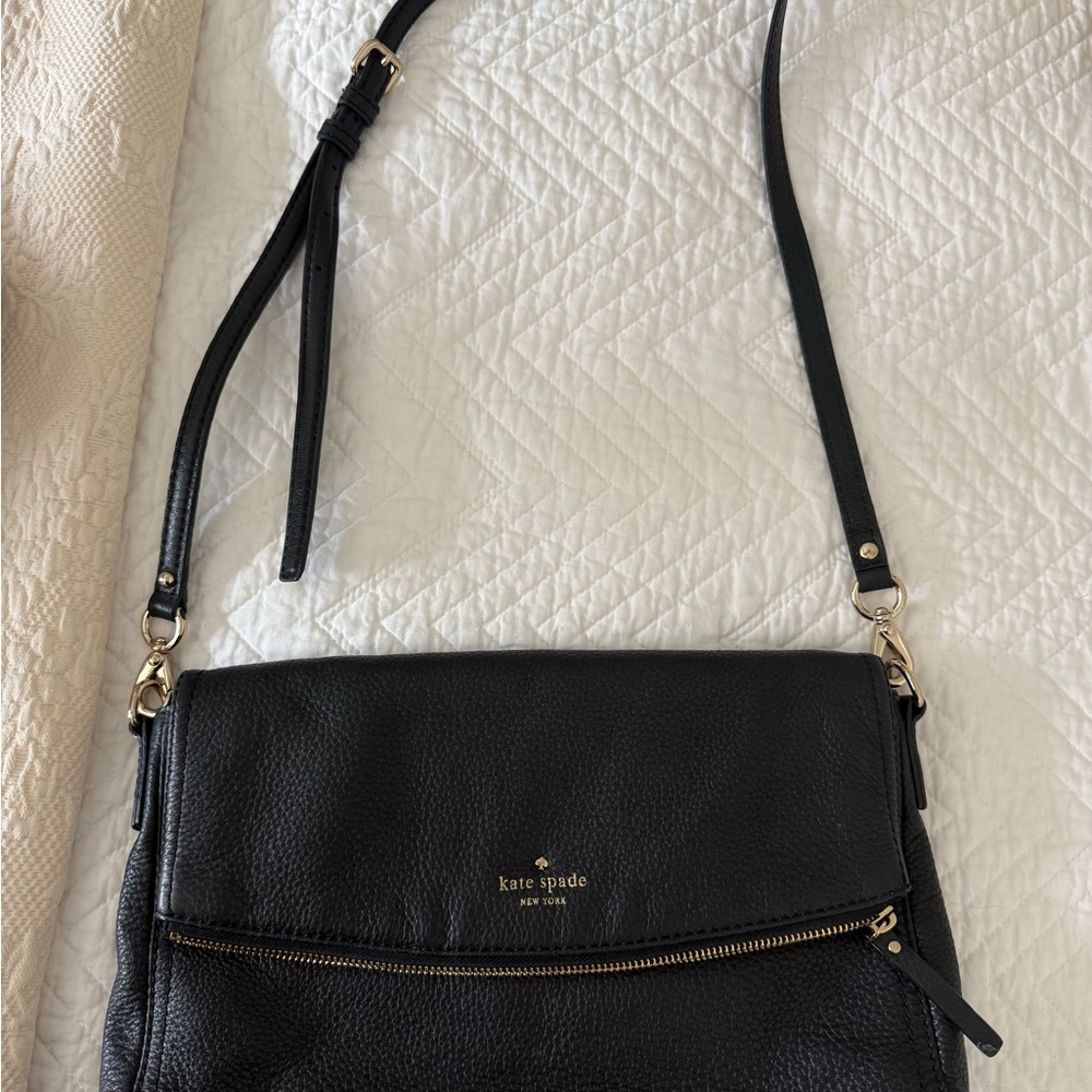 Kate Spade Black Pebbled Leather Crossbody Bag